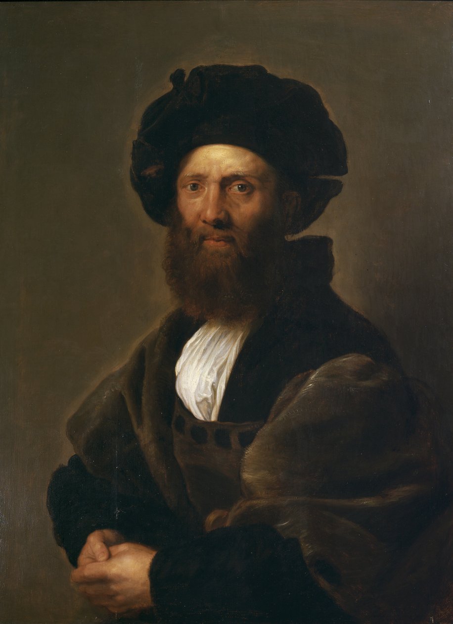 Portræt af Baldassare Castiglione, efter Raphael, 1630 (se også 21461) af Peter Paul Rubens