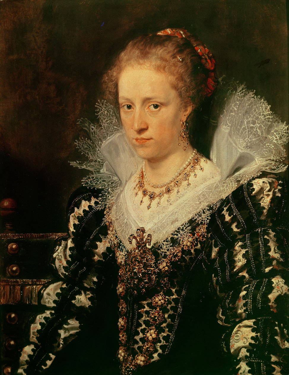 Portræt af Jacqueline van Caestre, hustru til Jean-Charles de Cordes (olie på træ) af Peter Paul Rubens