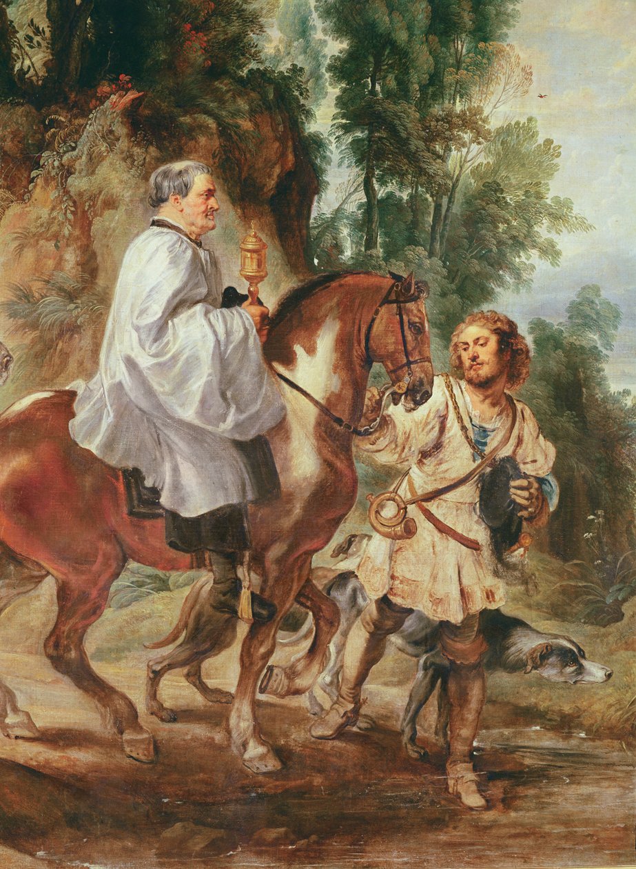 Præst, der bar eukaristien til en døende før 1630 af Peter Paul Rubens