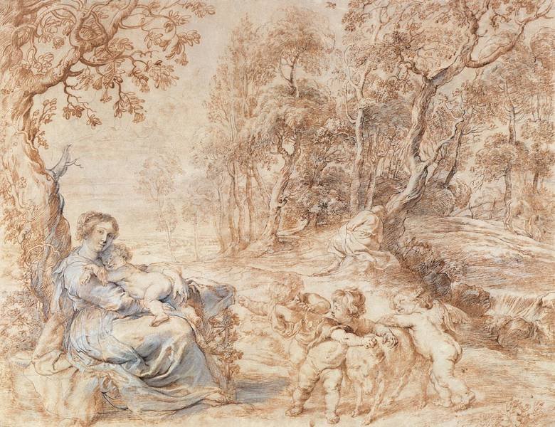 Hvil på flyvningen til Egypten af Peter Paul Rubens