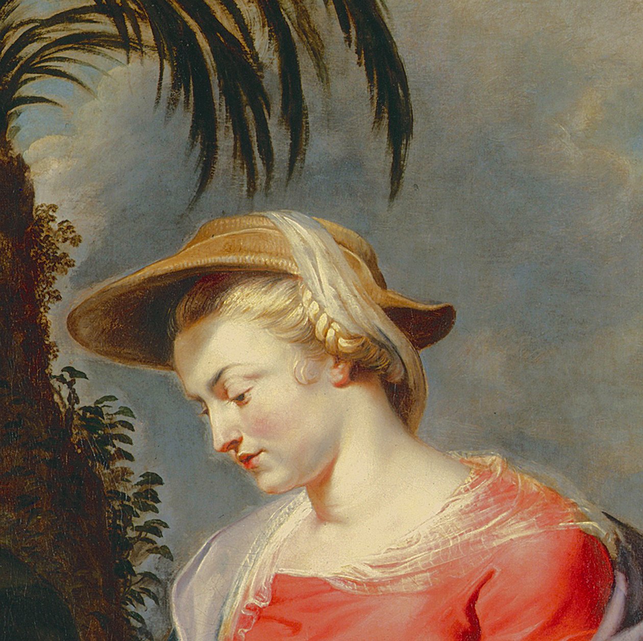 Den hellige families tilbagevenden fra Egypten, detalje af Jomfru Maria af Peter Paul Rubens