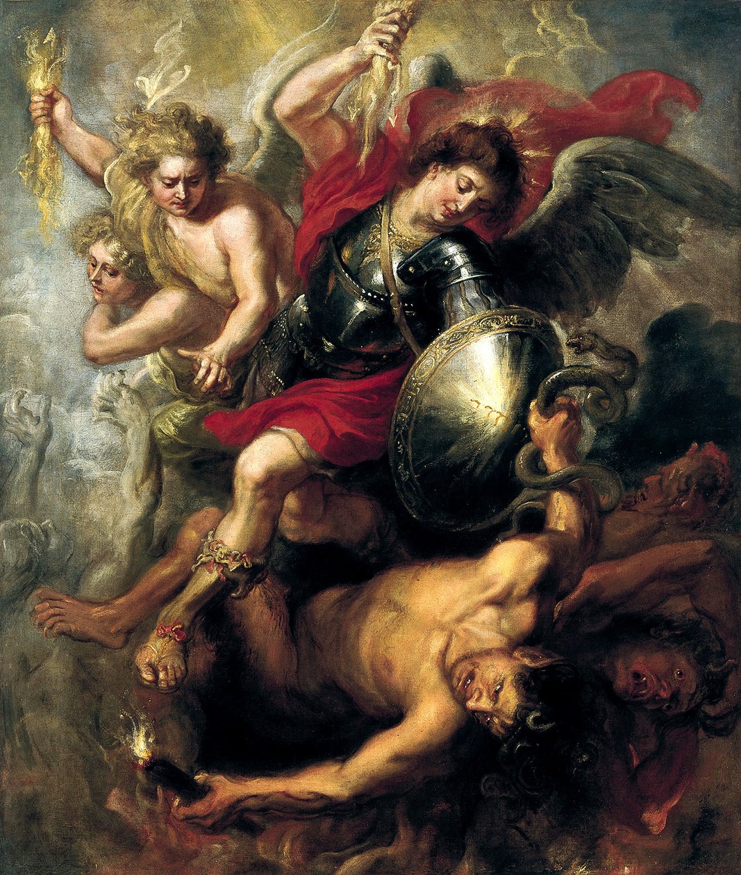 Sankt Michael udviste Lucifer og de oprørske engle, 1622 af Peter Paul Rubens