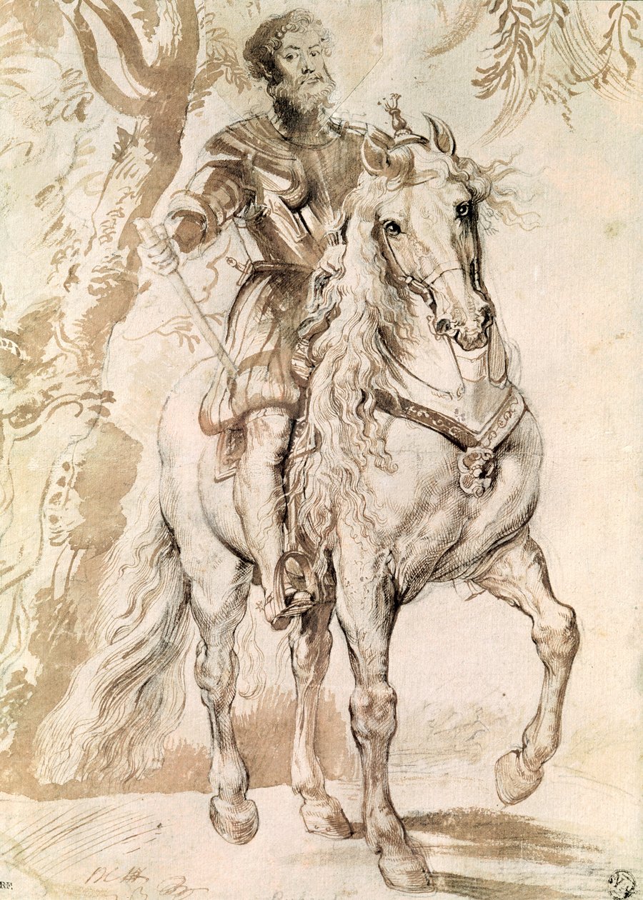 Studie til et rytterportræt af hertugen af Lerma (1553-1625) 1603 af Peter Paul Rubens