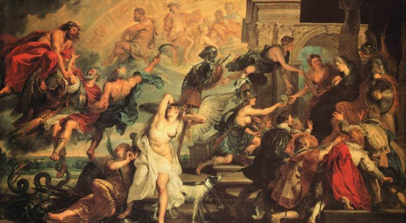 Apotheosen af Henry IV og proklamationen af regenten Marie de Médicis af Peter Paul Rubens