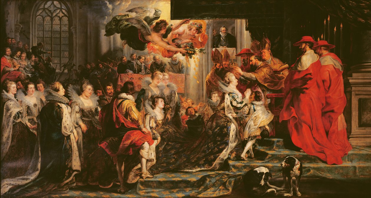 Kroningen af Marie de Medici (1573-1642) i St. Denis, 13. maj 1610, 1621-25 af Peter Paul Rubens