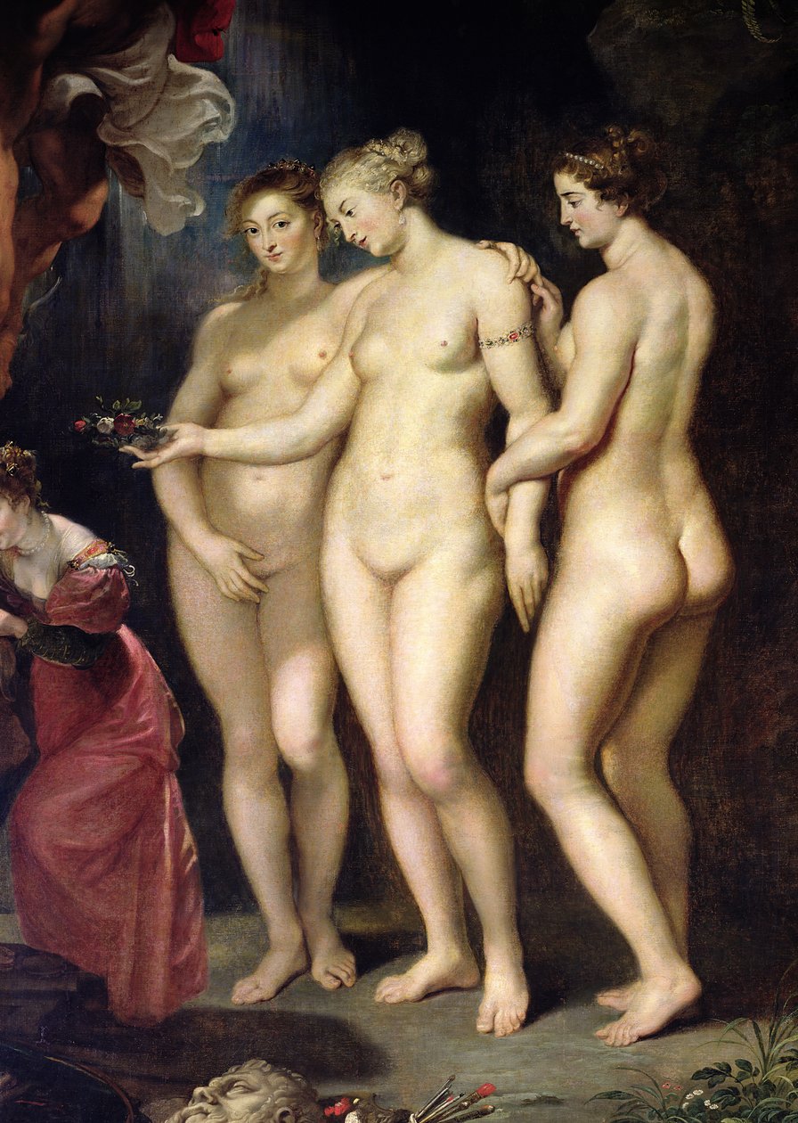 Medici-cyklussen: Uddannelse af Marie de Medici, detaljer om de tre nåder, 1621-25 af Peter Paul Rubens