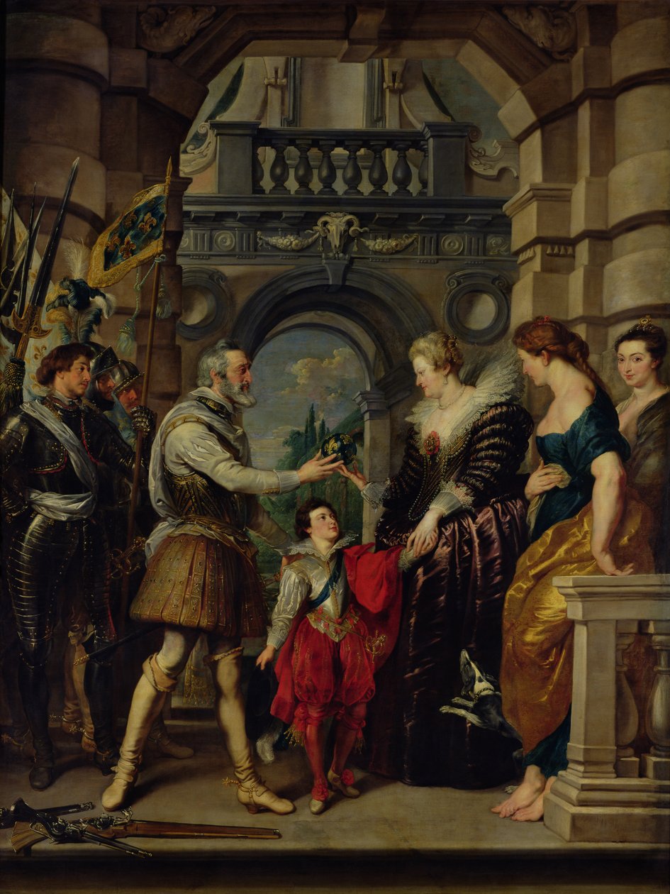 Medici-cyklussen: Henri IV (1553-1610) tager af sted til krigen i Tyskland og overdrager regeringen i sit rige til Marie de Medici (1573-1642) 20. marts 1610, 1621-25 af Peter Paul Rubens