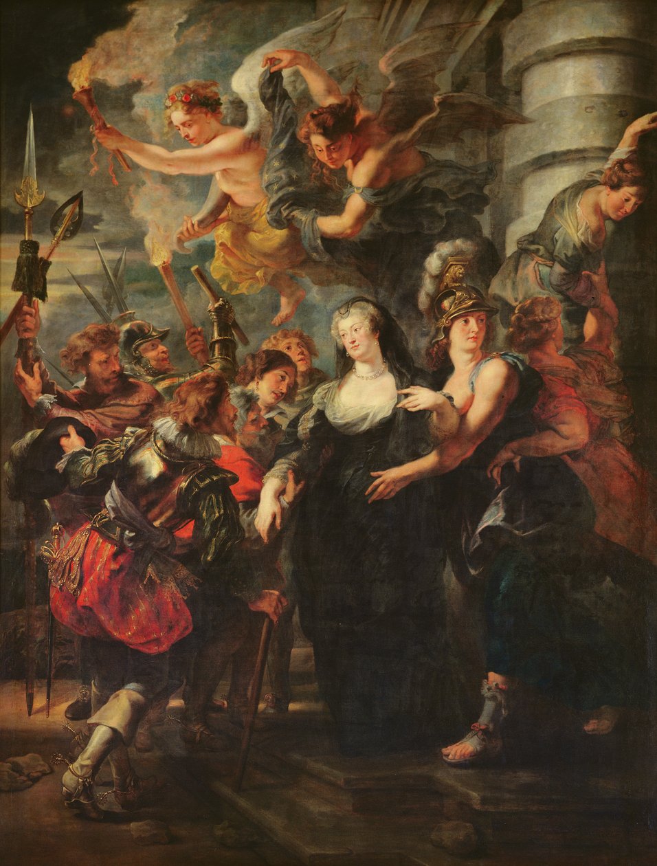 Medici-cyklussen: Marie de Medici (1573-1642) på flugt fra Blois, 21.-22. februar 1619, 1621-25 af Peter Paul Rubens