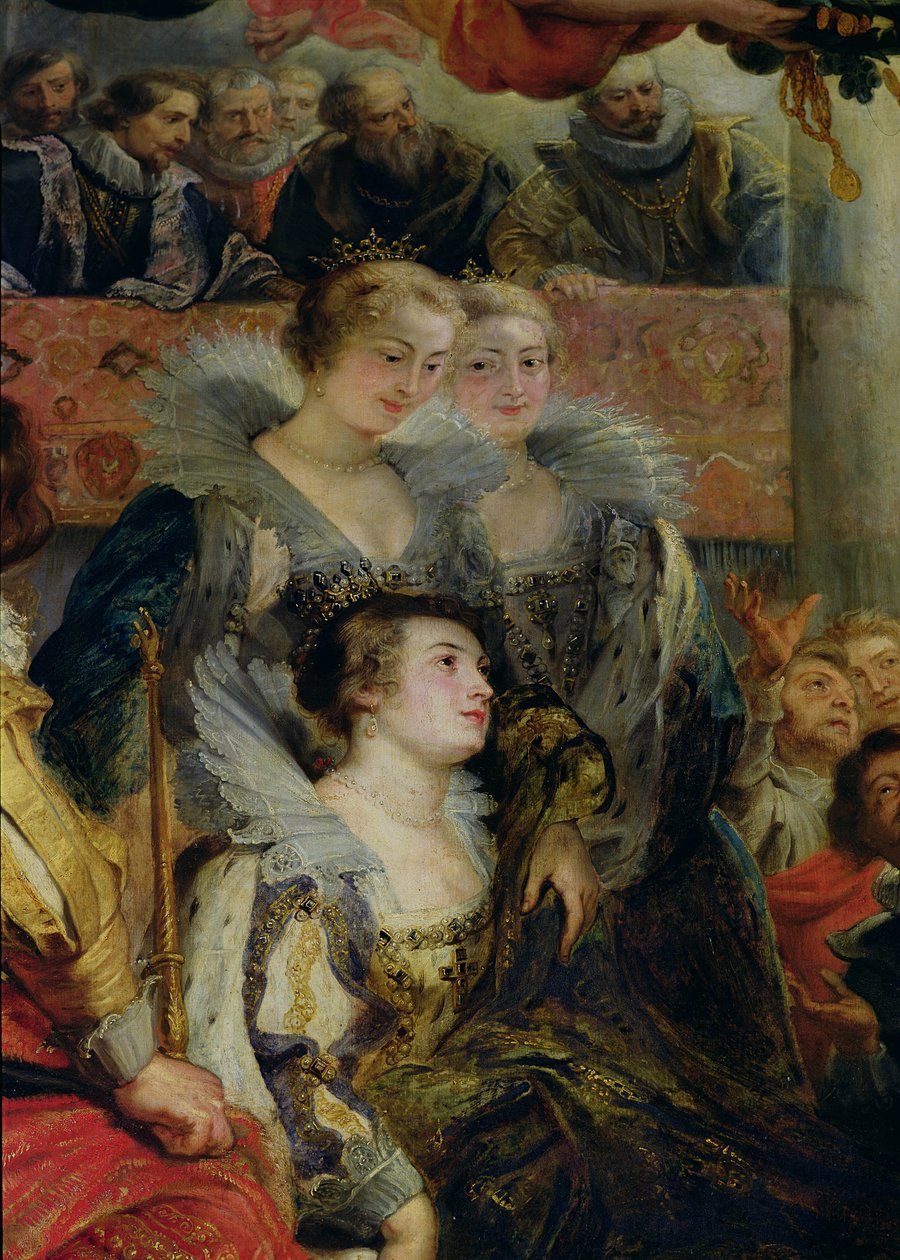 Medici-cyklussen: Kroningen af Marie de Medici (1573-1642) ved St. Denis, 13. maj 1610, detalje af prinsesserne af Guemenee og Conti, 1621-25 af Peter Paul Rubens
