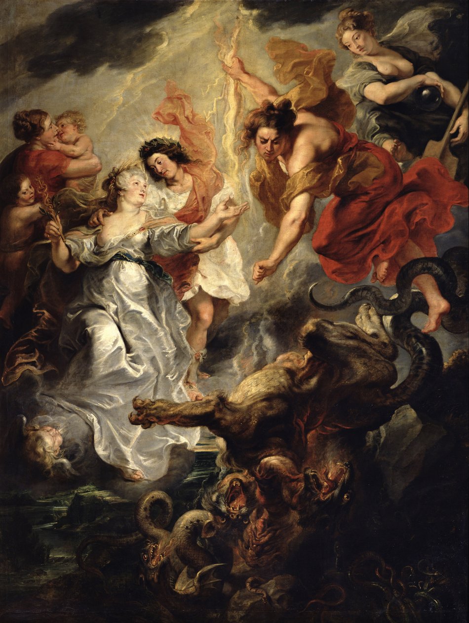 Forsoningen af Marie de Medici og hendes søn, 15. december 1621, 1621-25 af Peter Paul Rubens