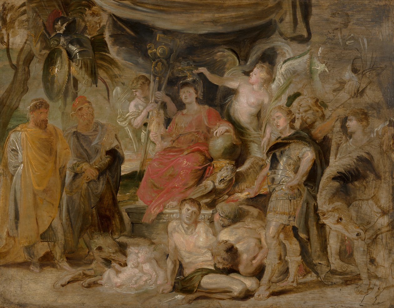 Roms triumf: Den ungdommelige kejser Konstantin ærer Rom, ca. 1622-23 af Peter Paul Rubens