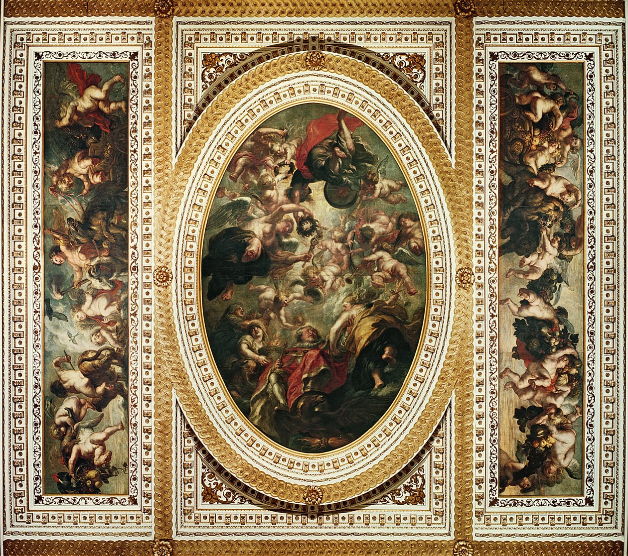 The Whitehall Ceiling: The Apotheosis of James I (1566-1625) 1632-34 af Peter Paul Rubens
