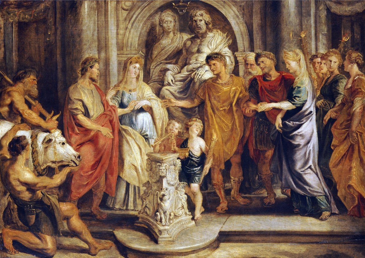 Ægteskabet mellem Constantine og Fausta og Constantia og Licinius af Peter Paul Rubens