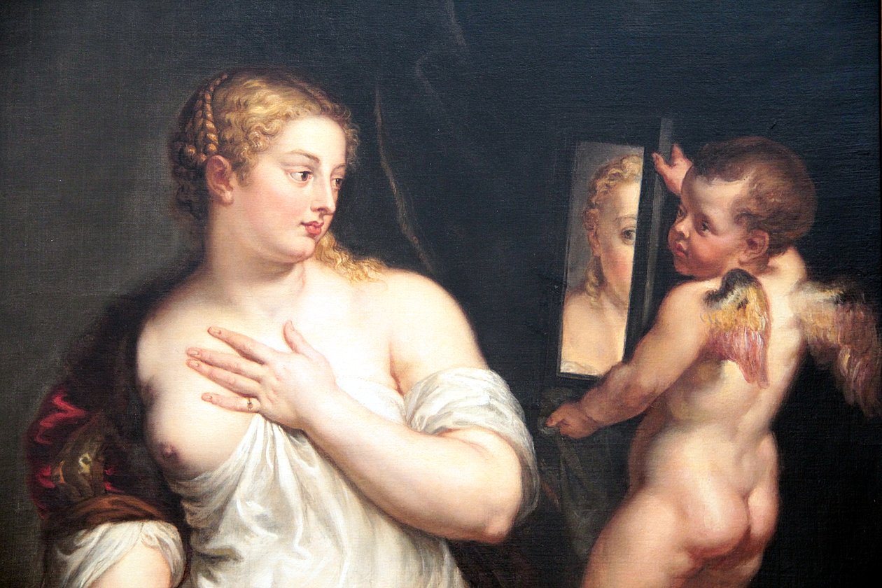 Venus og Amor holder et spejl af Peter Paul Rubens
