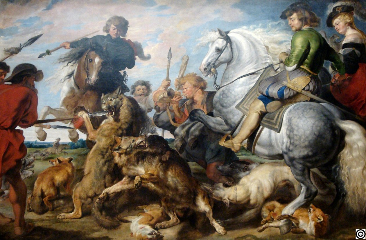Ulv og rævejagt af Peter Paul Rubens
