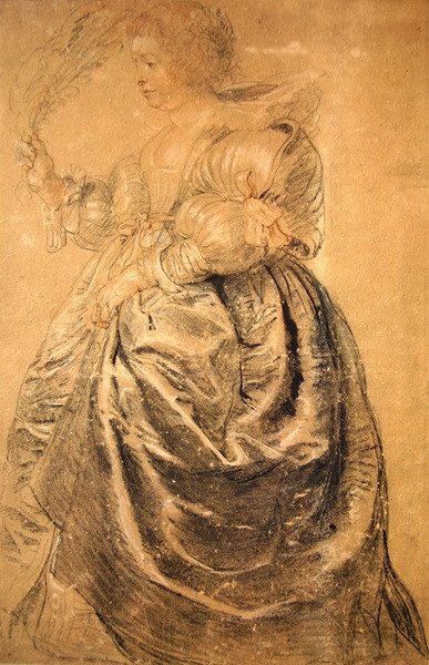 Kvinde med fan af Peter Paul Rubens