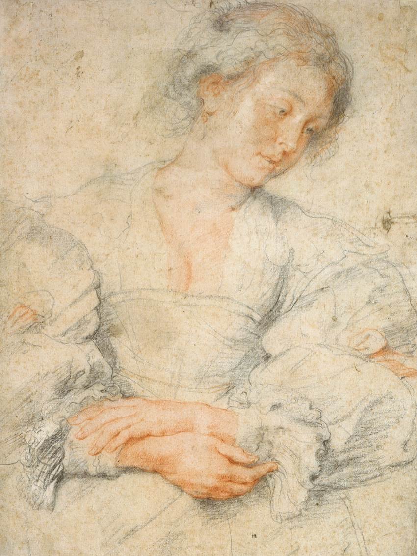Ung kvinde med foldede hænder af Peter Paul Rubens