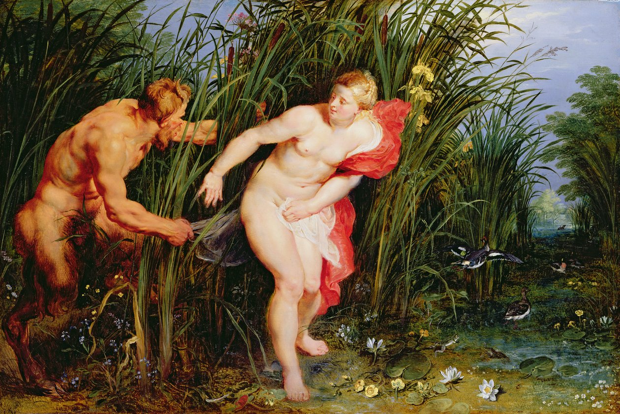 Pan og Syrinx (olie på eg) af Peter Paul and Brueghel Rubens