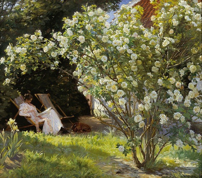 Marie i en liggestol, læser af Peder Severin Krøyer