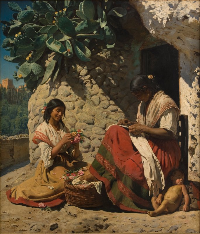 To sigøjnerkvinder uden for deres hjem af Peder Severin Krøyer