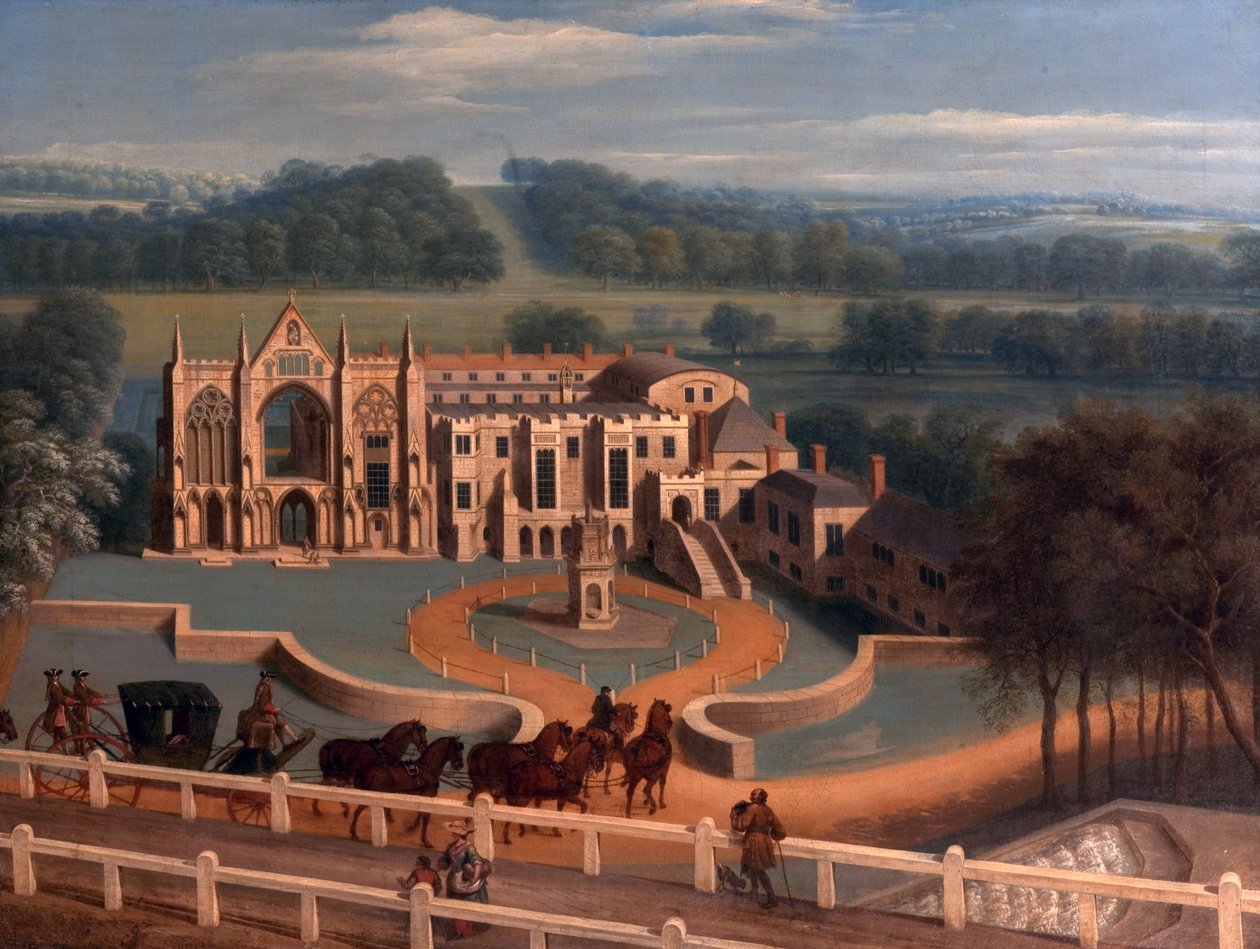 Newstead Abbey, Nottinghamshire, West Aspect, 1730 af Peter Tillemans