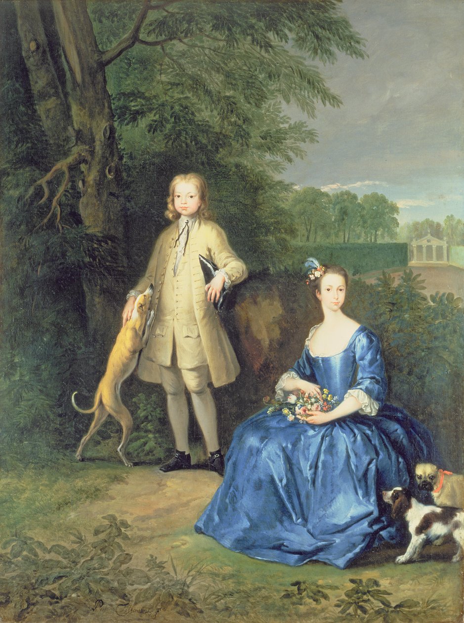 Portræt af Master Edward og Miss Mary Macro, 1733 af Peter Tillemans