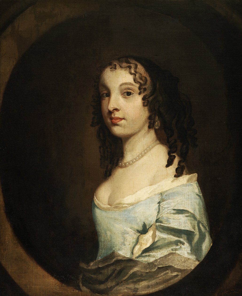 Portræt af en dame i blåt af Peter Lely