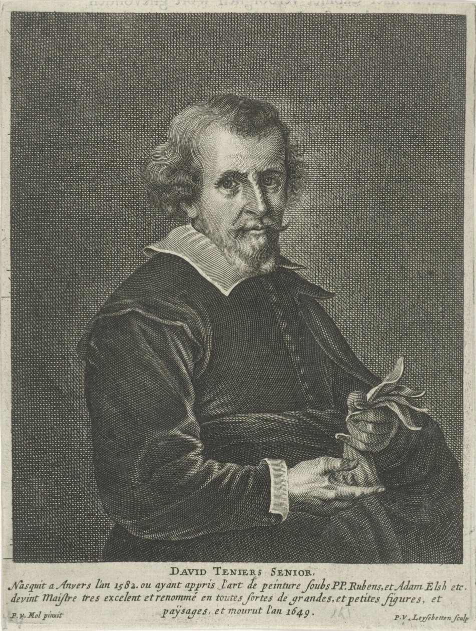 Portræt af David Teniers I af Peter van Liesebetten