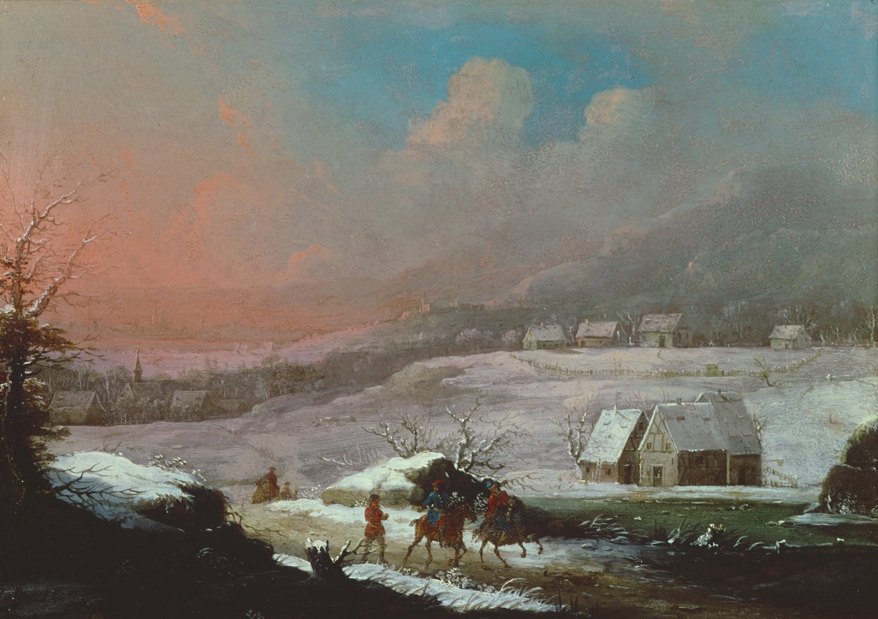 Tysk vinterlandskab, 1700-tallet af Peter von Bemmel