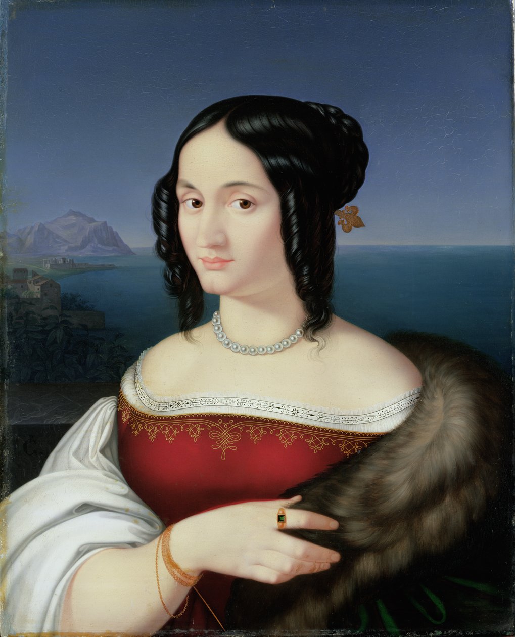 Carolina Grossi, kunstnerens første hustru, 1813-14 af Peter von Cornelius