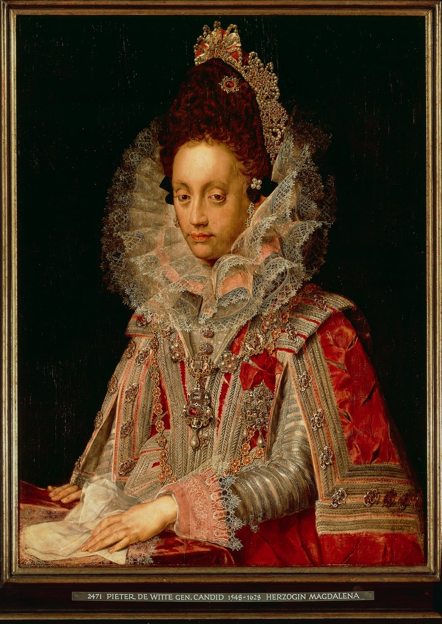 Portræt af hertuginden Magdalena, ca. 1613 (olie på panel) af Peter Candid