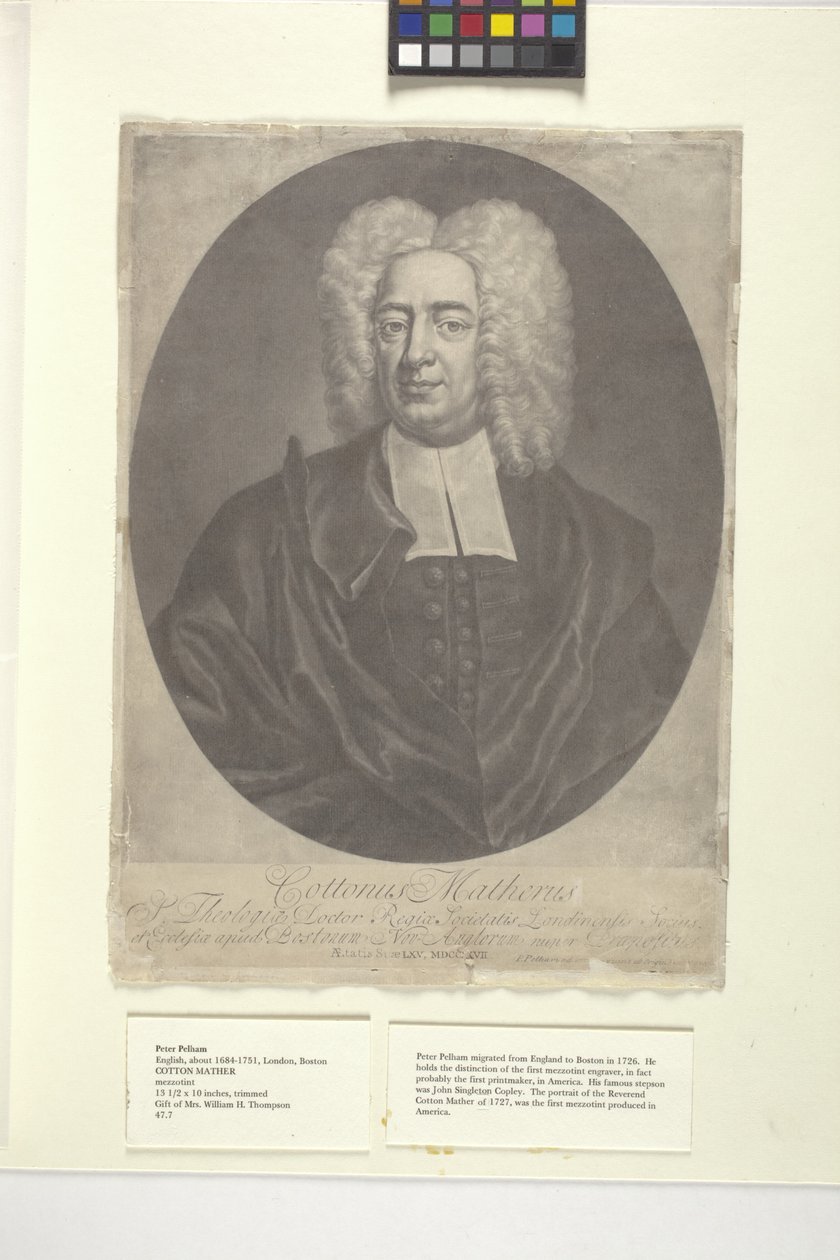 Cotton Mather (blæk) af Peter (after) Pelham
