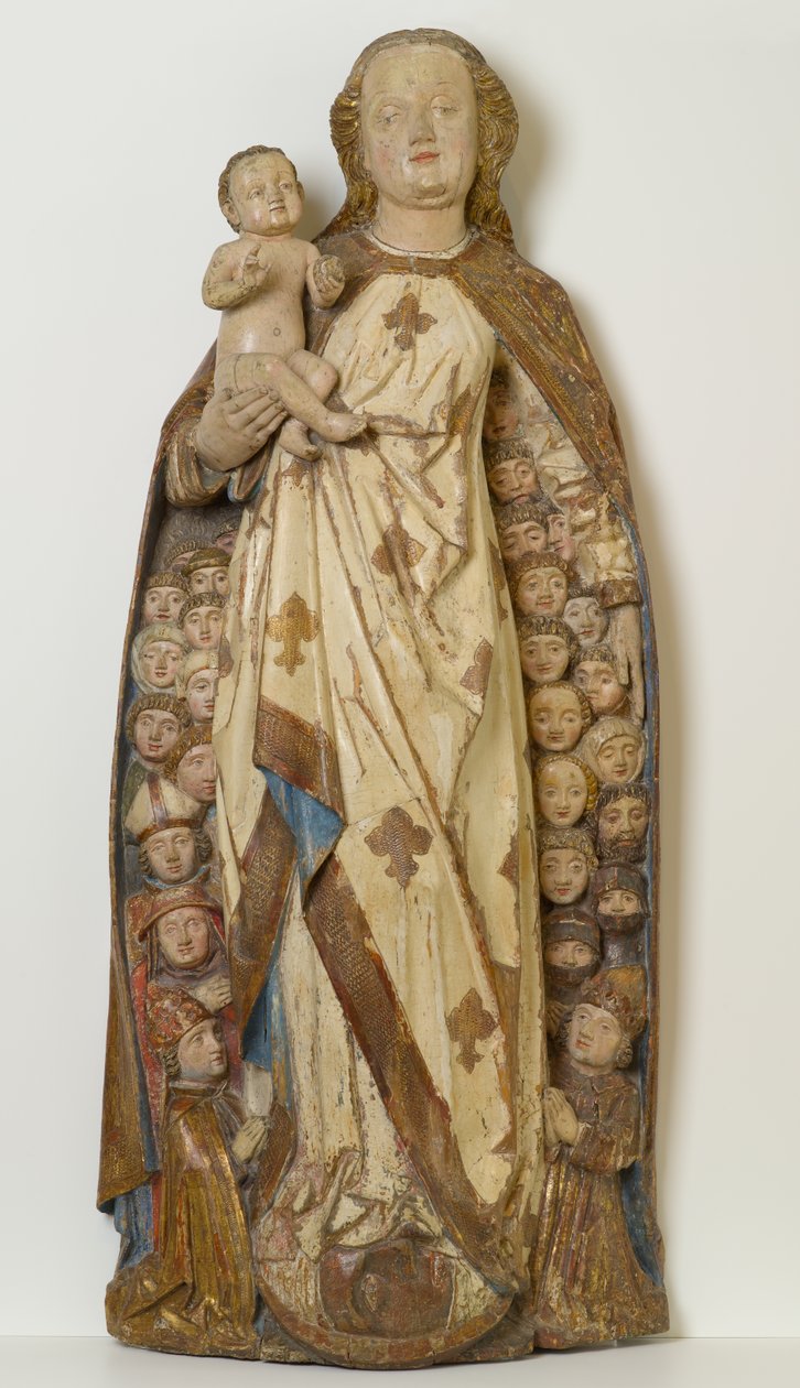 Madonna and Child Shelter Supplicants under Her Cloak, c.1471 (lindentræ, polykrom, guld- og sølvblad) af Peter (attr.to) Koellin