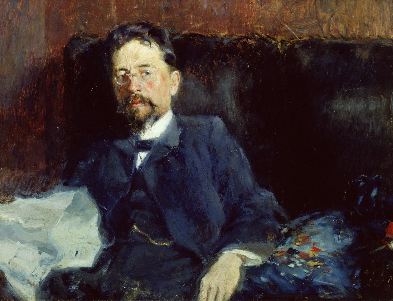 Portræt af Anton Tjekhov (1860-1904) 1902 af Peter Alexandrovich Nilus