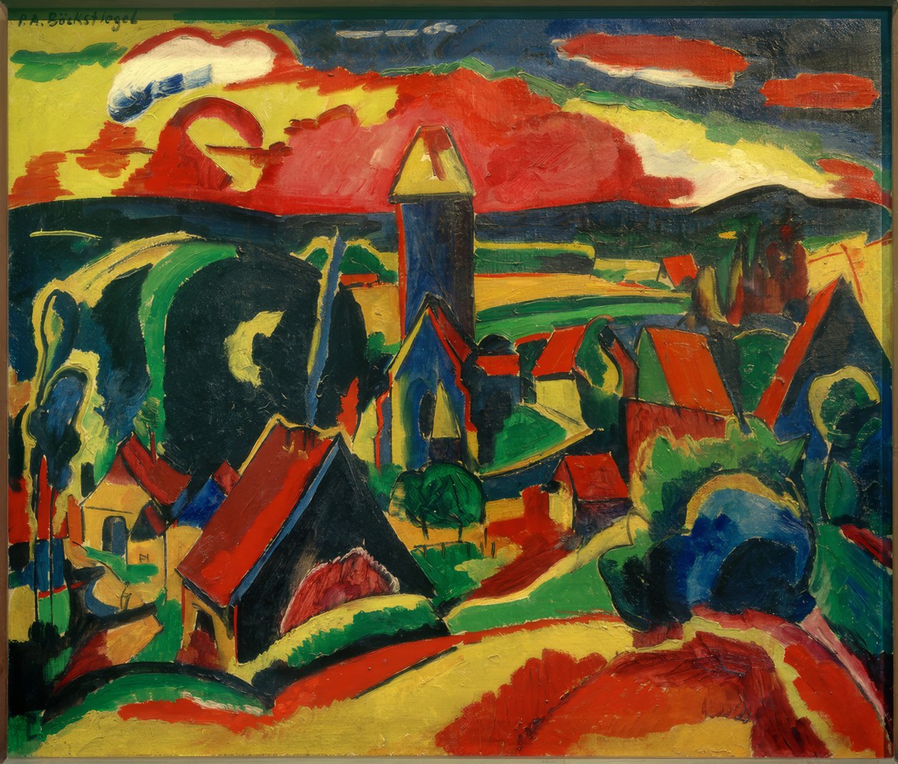 Dornberg (Blick vom Mühlenberg auf Kirchdornberg) af Peter August Böckstiegel