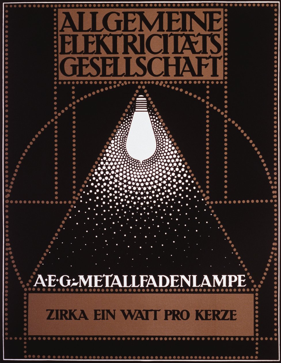 Reklameplakat for General Electric Company [AEG] 1910 af Peter Behrens