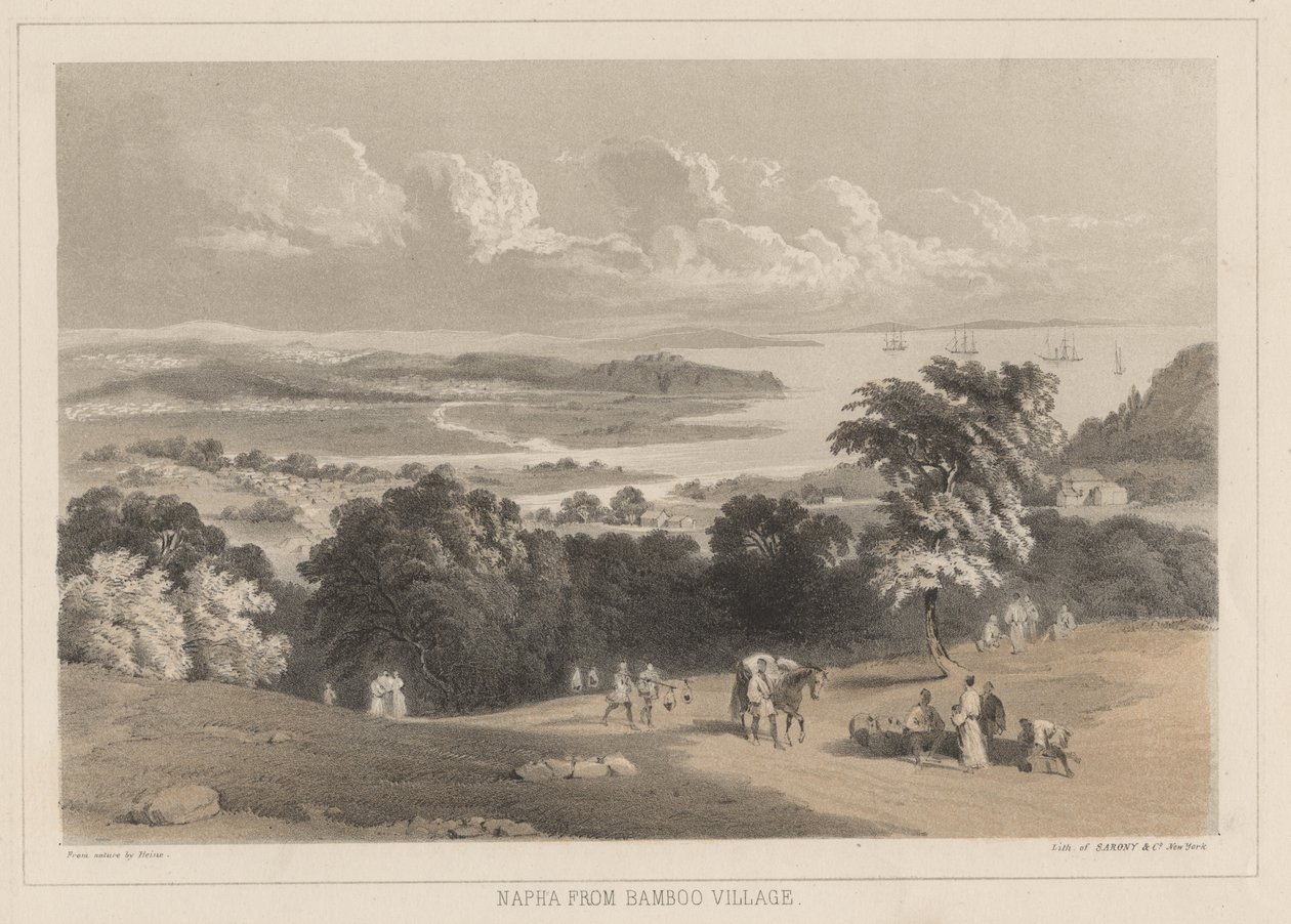 Napha fra Bamboo Village, litho af Sarony und Co., 1855 (chromolitho) af Peter Bernhard Wilhelm Heine