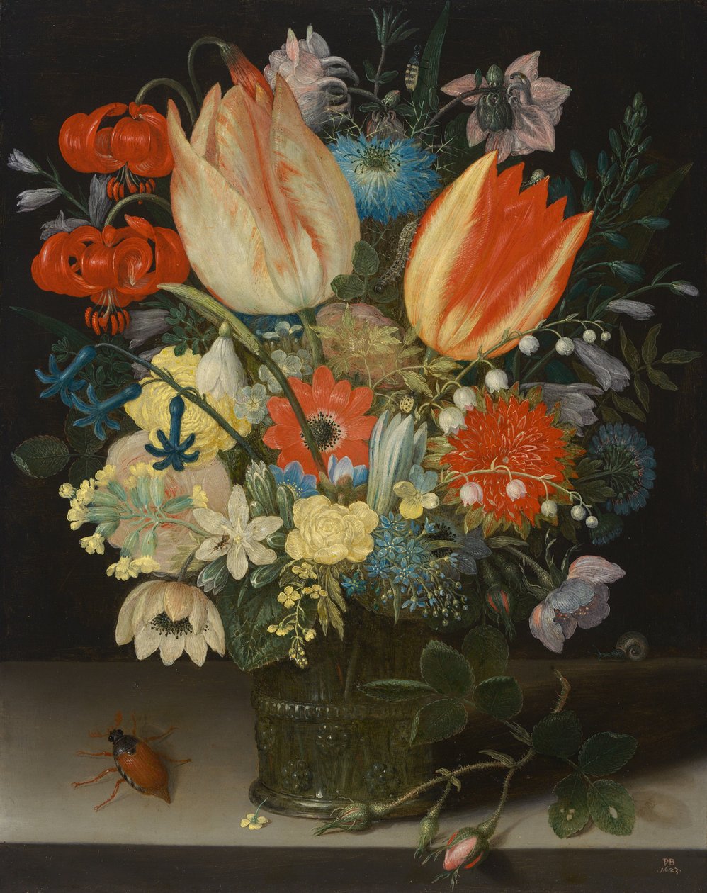 Stilleben med tulipaner af Peter Binoit