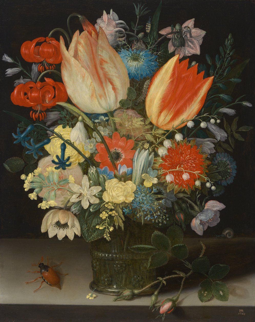 Stilleben med tulipaner, 1623. af Peter Binoit