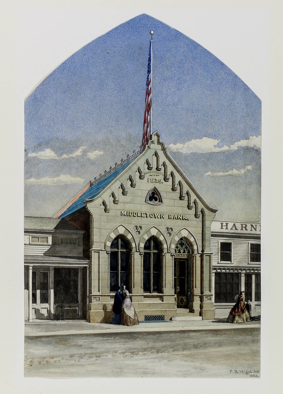 Middletown Bank, New York, perspektiv af Peter Bonnett Wight