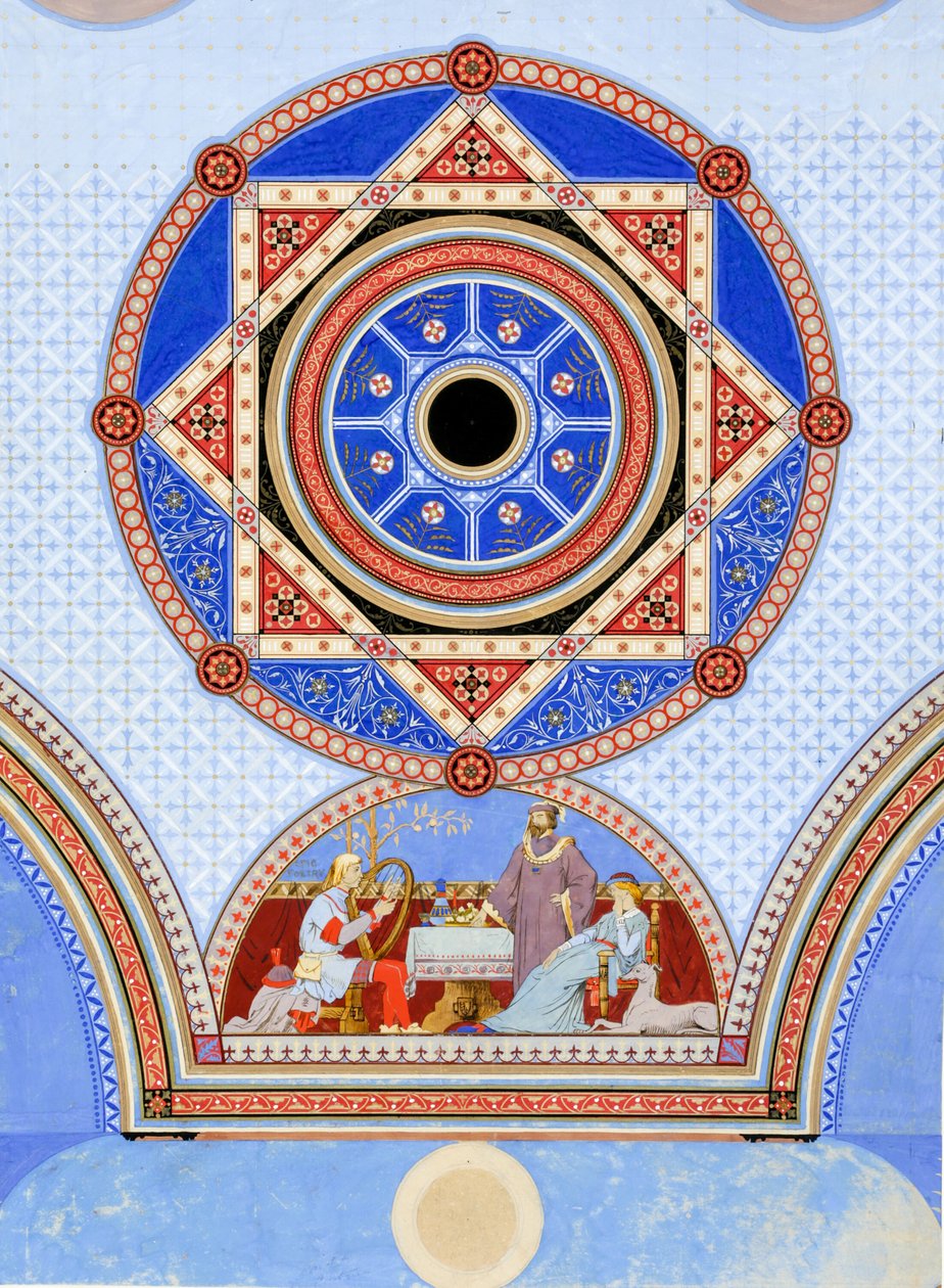 Ottawa Opera House, Ottawa, Illinois, Wall Stencil Design, ca. 1875. af Peter Bonnett Wight