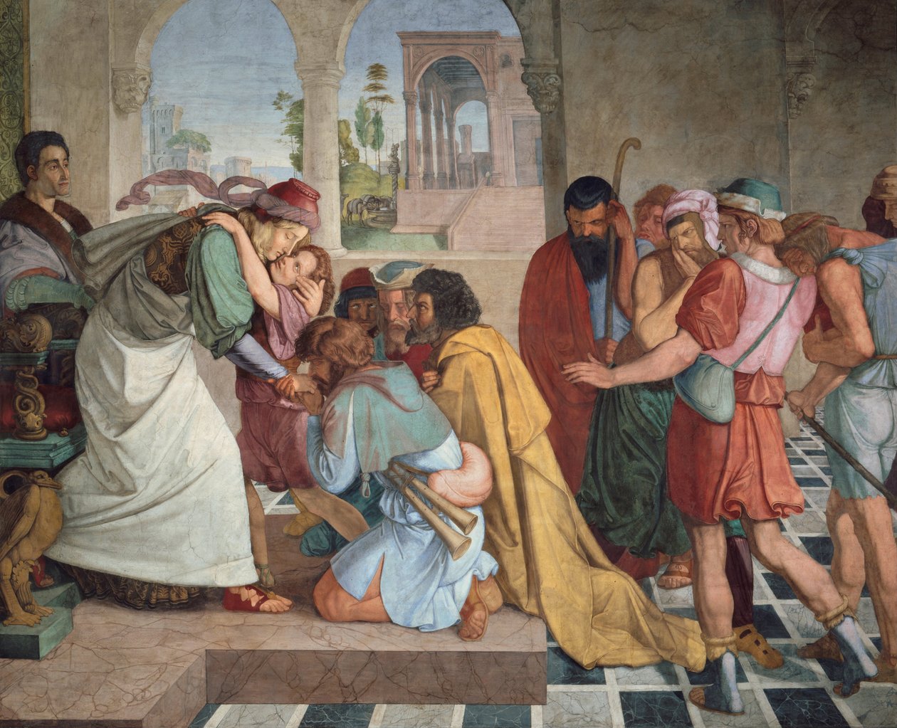 Joseph åbenbarer sig for sine brødre, 1817 af Peter Cornelius von