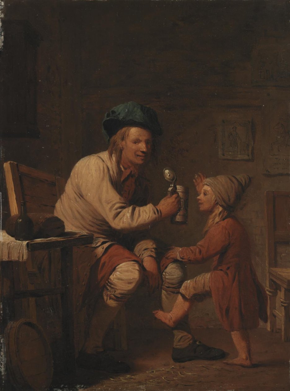 En bonde, der giver sin søn noget at drikke af Peter Cramer