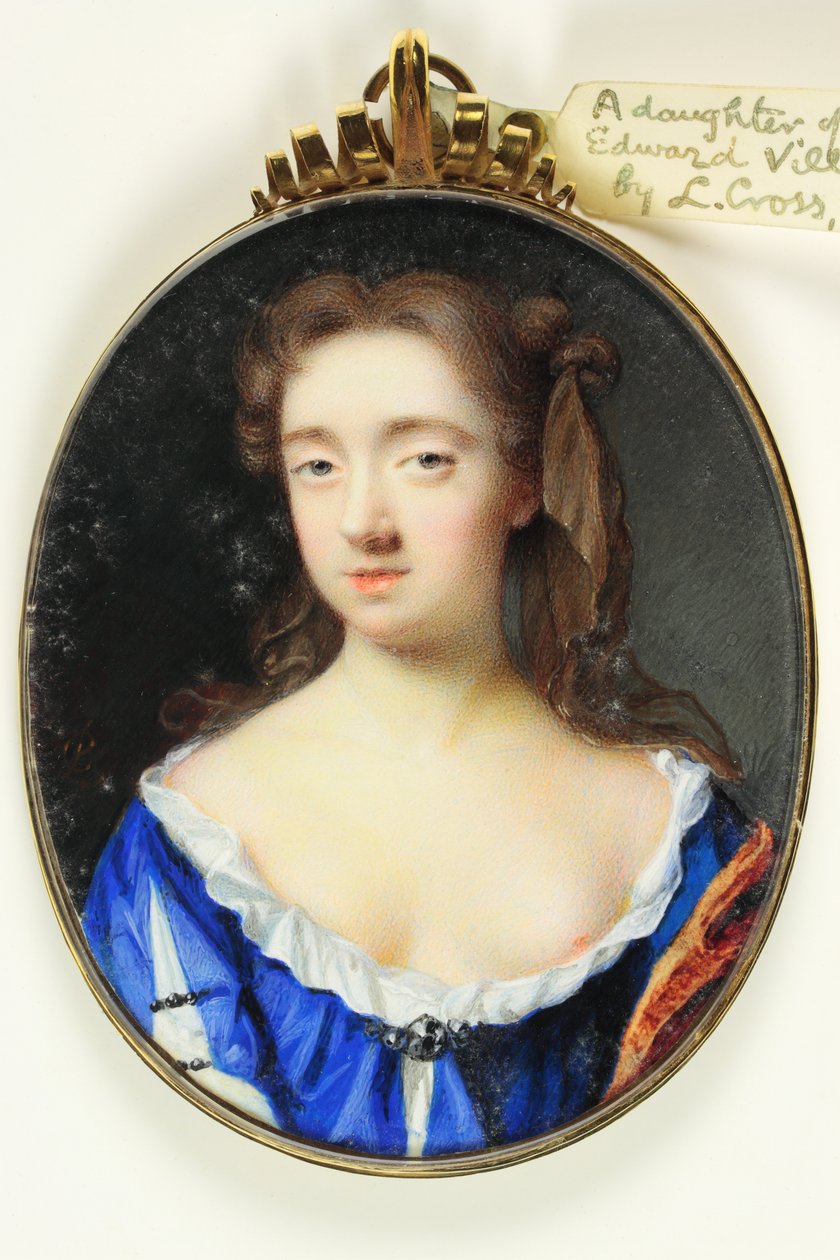 En datter af Sir Edward Villiers Knight-Marshal (akvarel på vellum) af Peter Cross