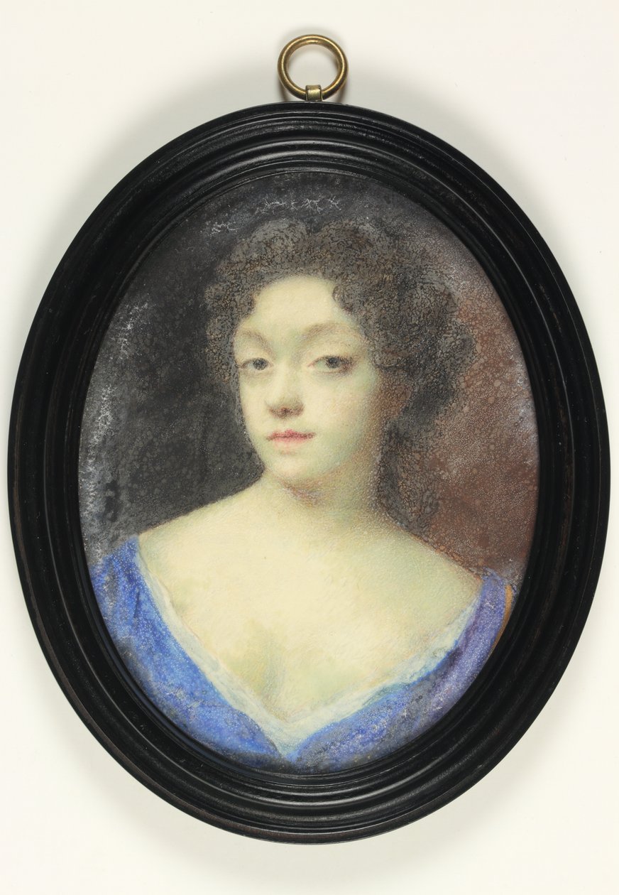 En dame kaldet Mrs Hillesley (akvarel på vellum) af Peter Cross