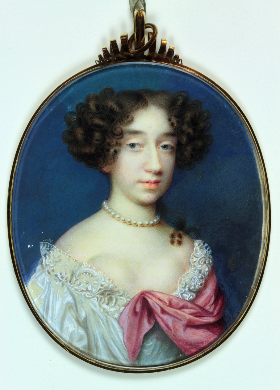 Lady Elizabeth Cavendish, hertuginde af Albemarle og hertuginde af Montagu (akvarel på elfenben) af Peter Cross