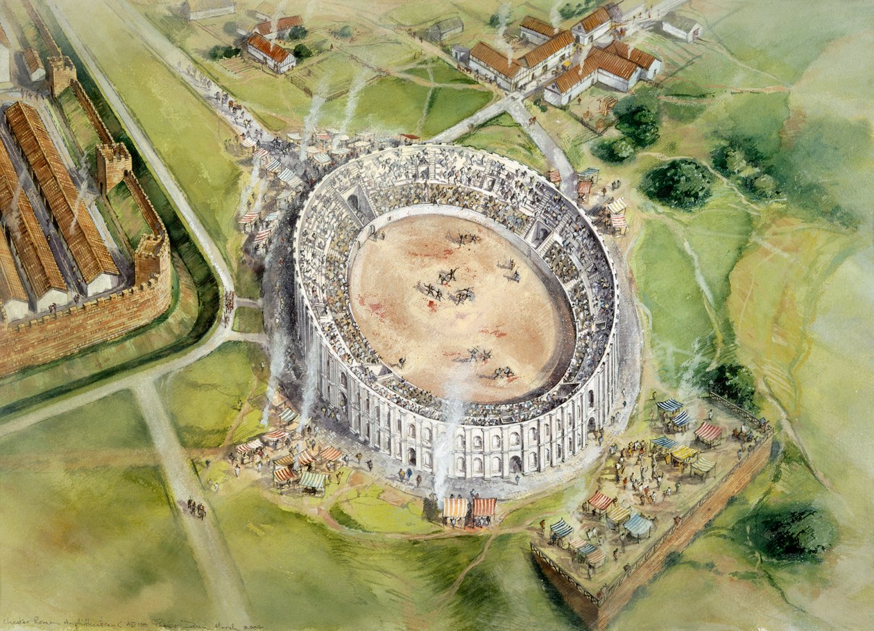 Chester Roman Amphitheatre, c2. århundrede, c1990-2010 af Peter Dunn