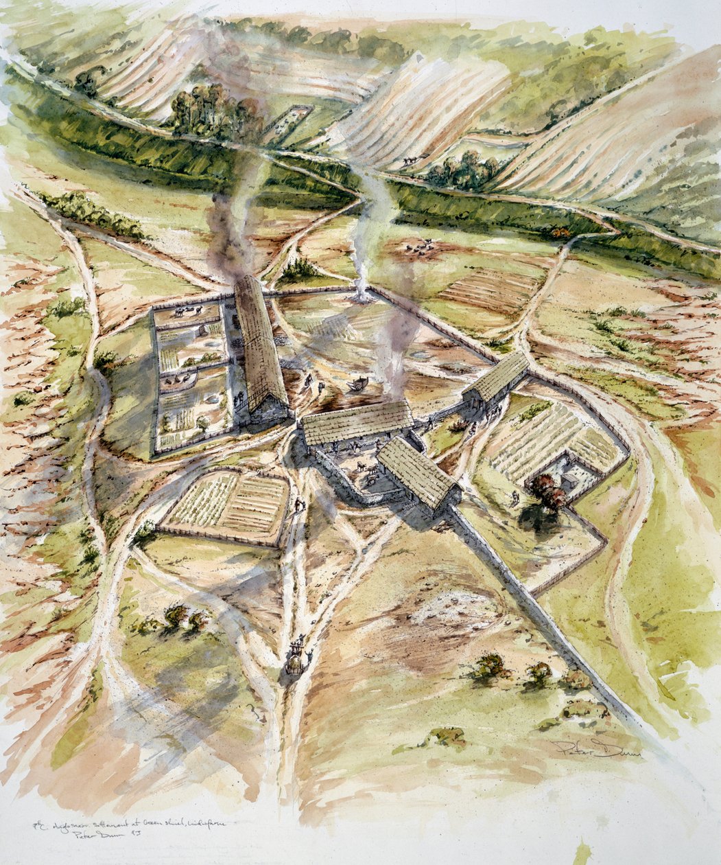 Greenshiel, Lindisfarne, Holy Island, Northumberland, 9. århundrede 1993-2005 af Peter Dunn