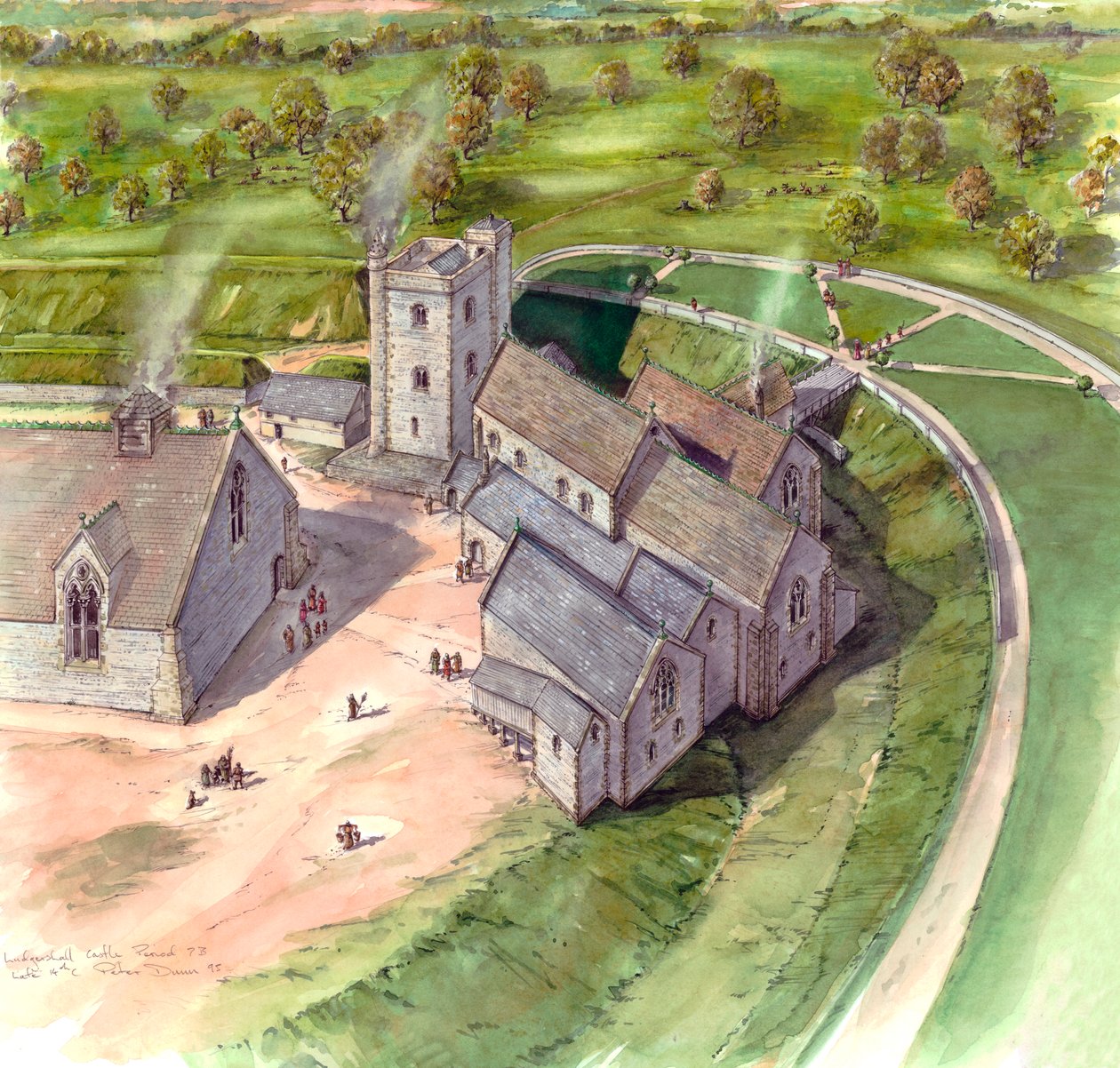 Ludgershall Castle, slutningen af det 14. århundrede, c1990-2010 af Peter Dunn