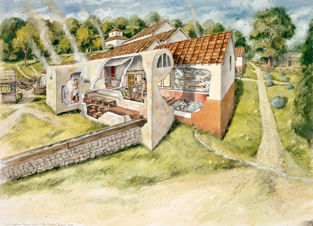 Lullingstone romersk villa, c4. århundrede, c1990-2010 af Peter Dunn